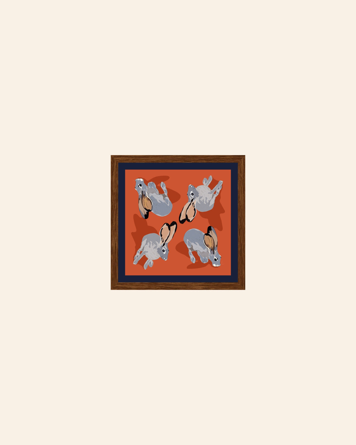 AE. Jackrabbits Four Corner Repeat on Orange Print