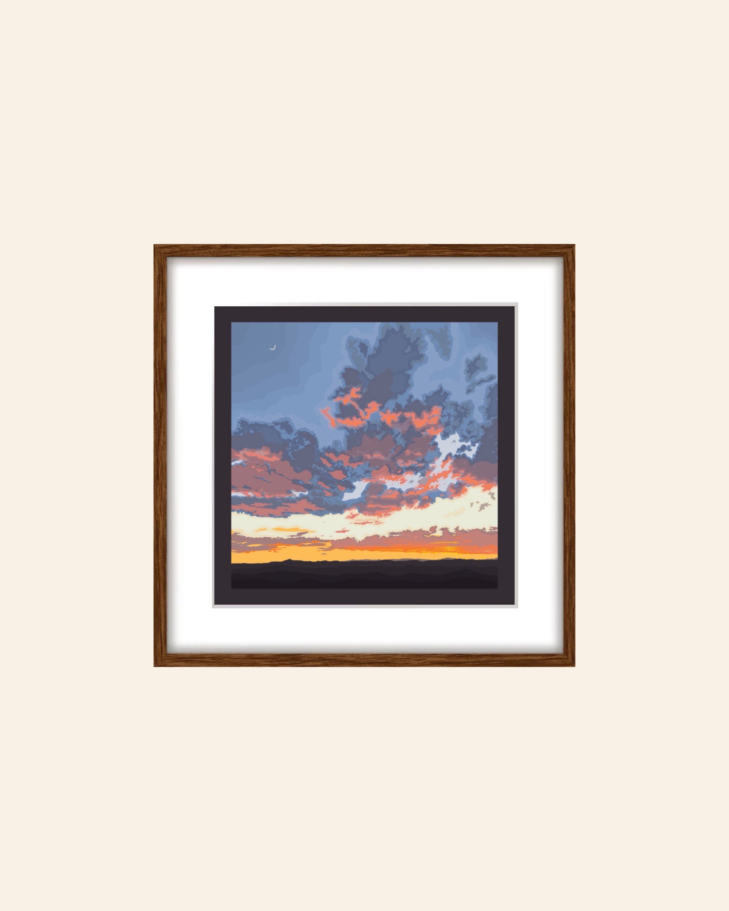 A. Print of my Santa Fe Sunset drawing with border