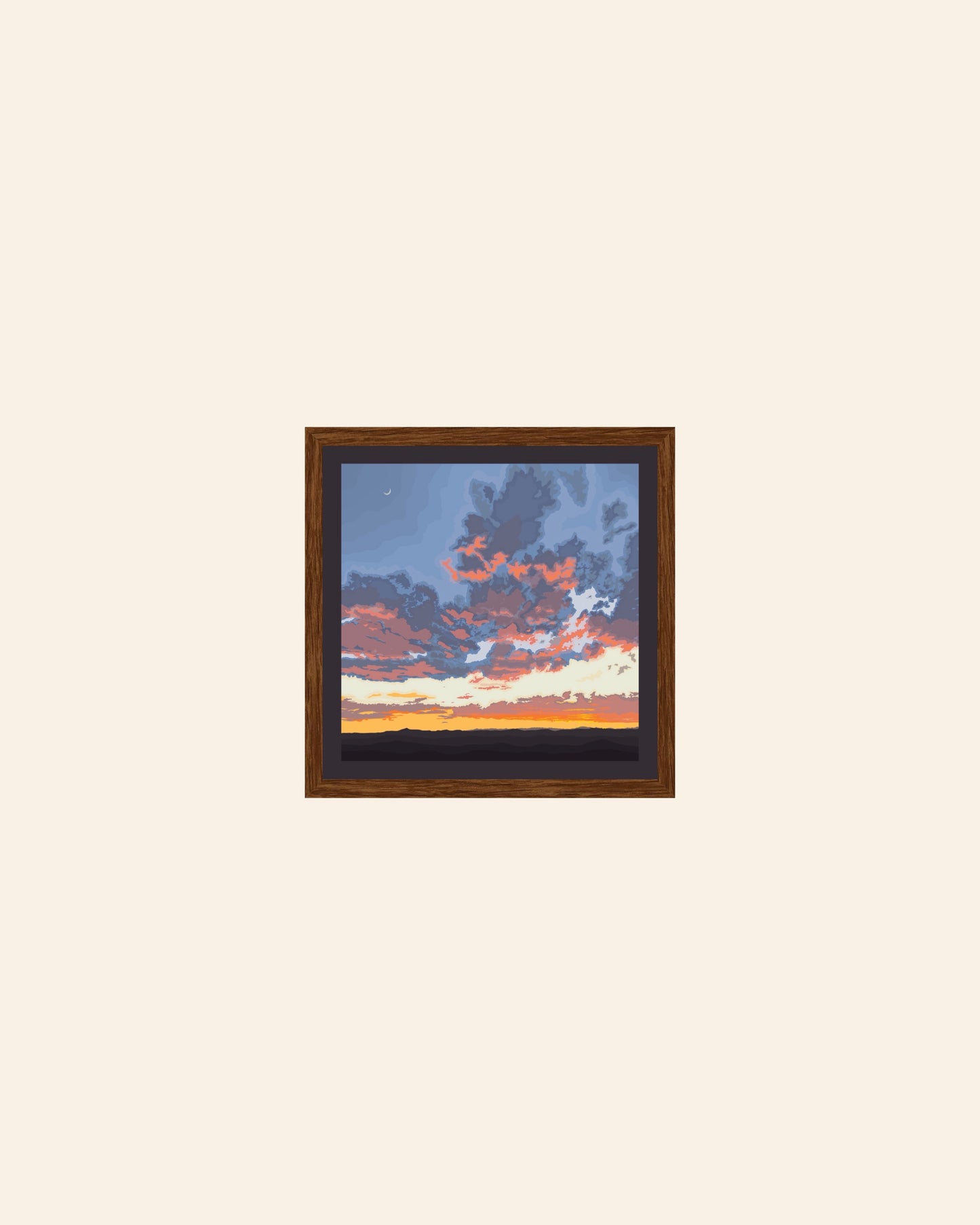 A. Print of my Santa Fe Sunset drawing with border