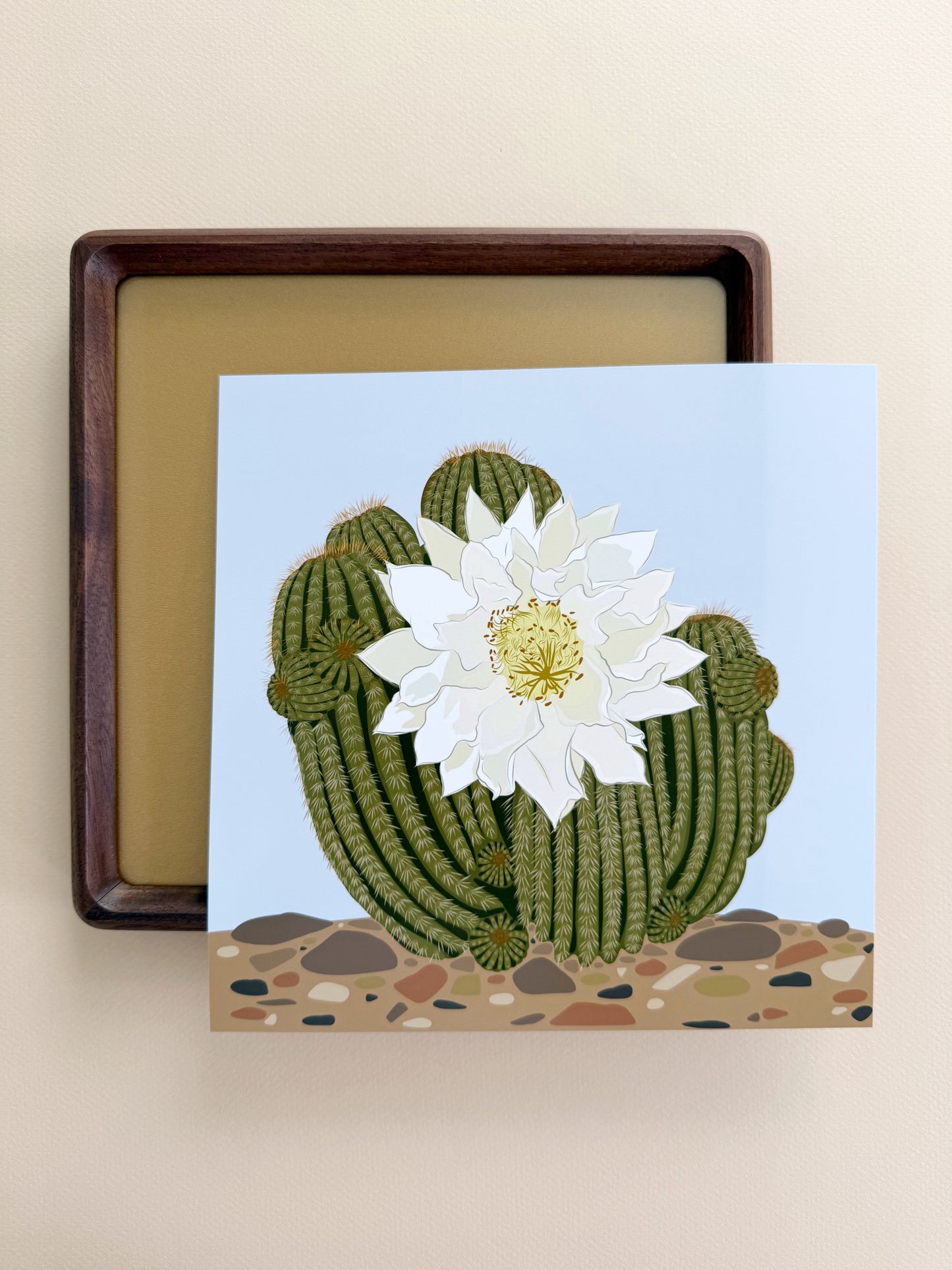 A. Ivory Blooming Cactus print
