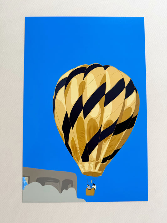 A. Black & Gold Hot Air Balloon print