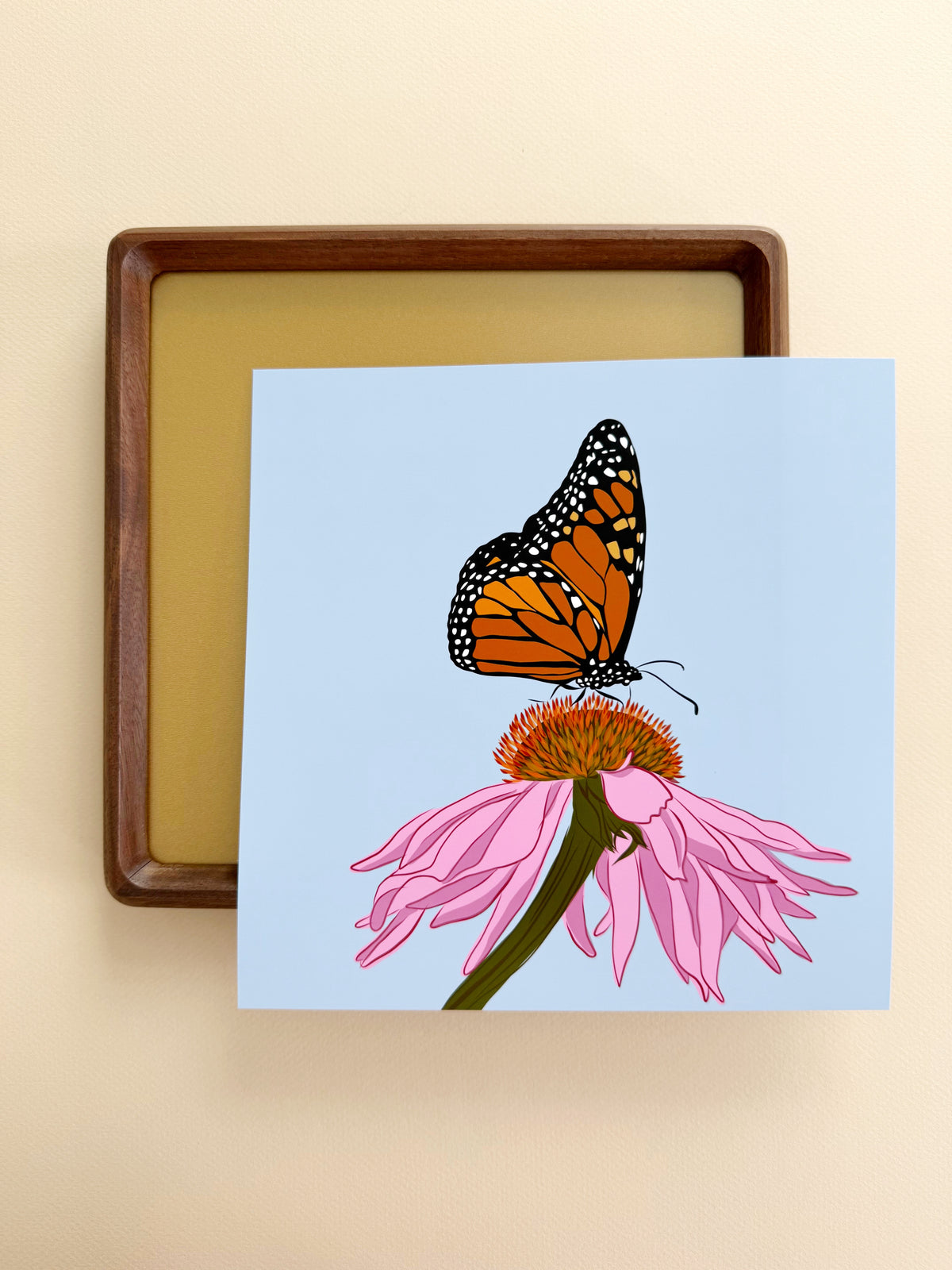 AE. Monarch Butterfly on Pink Echinacea Print