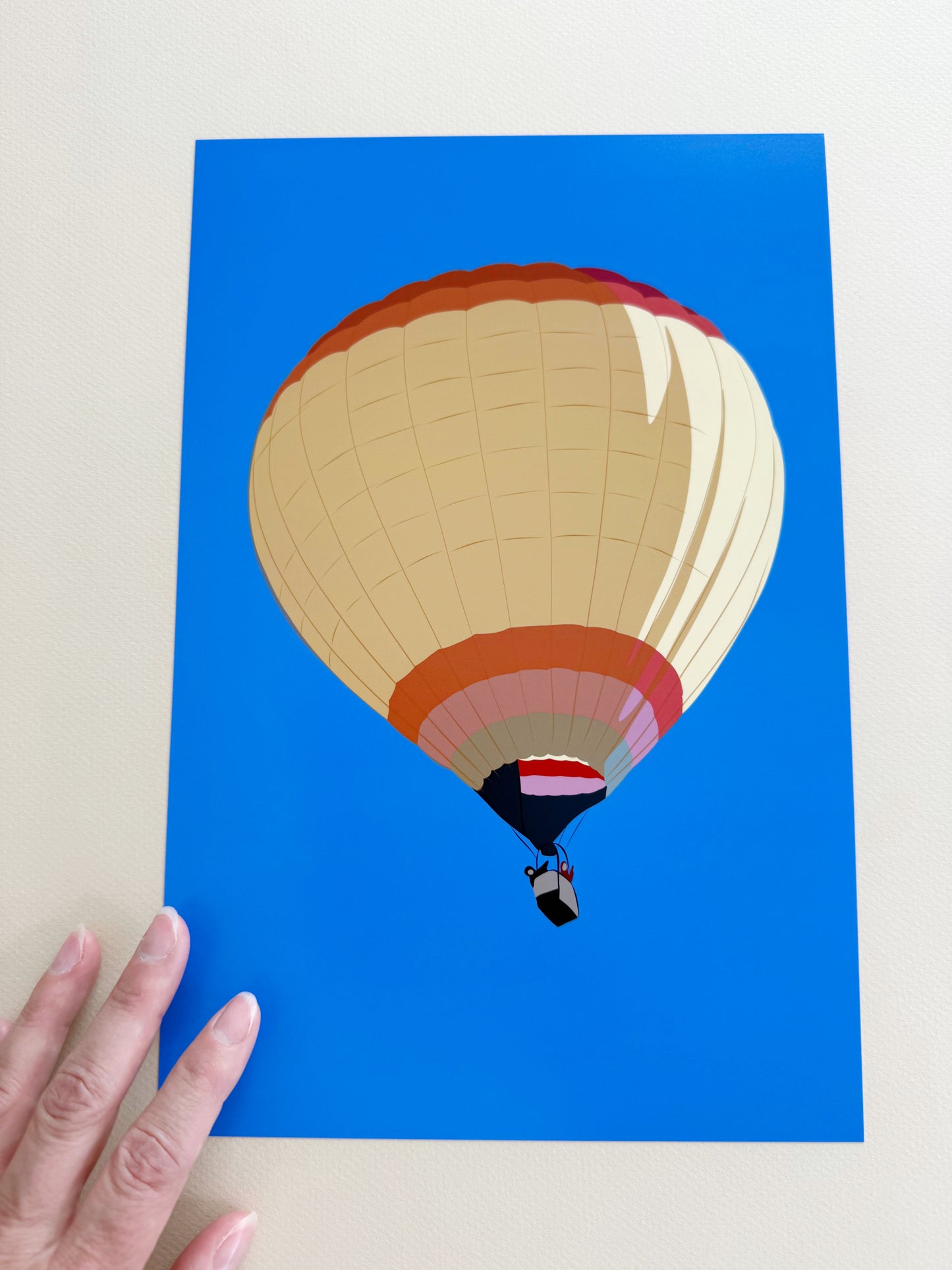 A. Straw colored Hot Air Balloon print