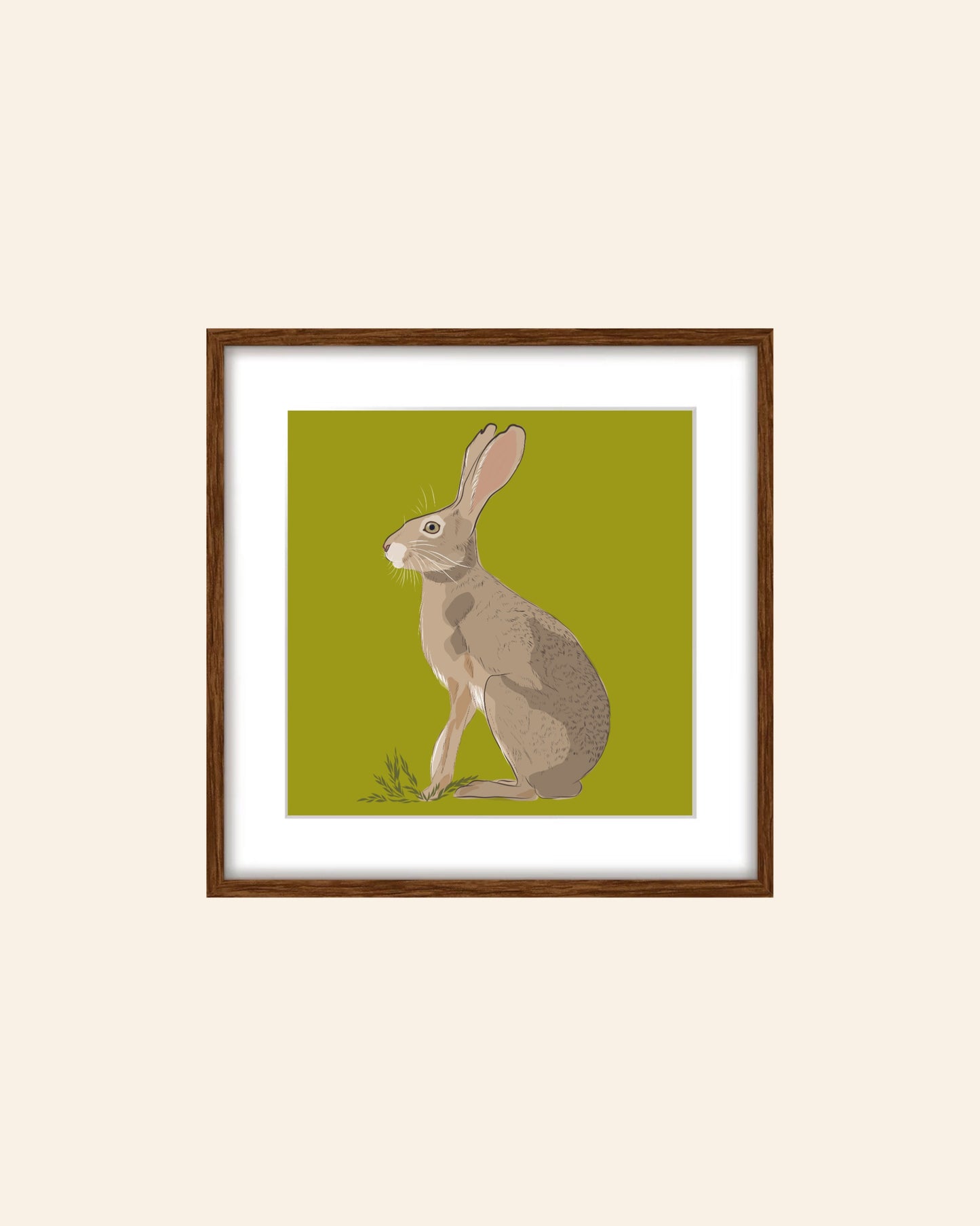 AE. Jackrabbit on peridot green background print