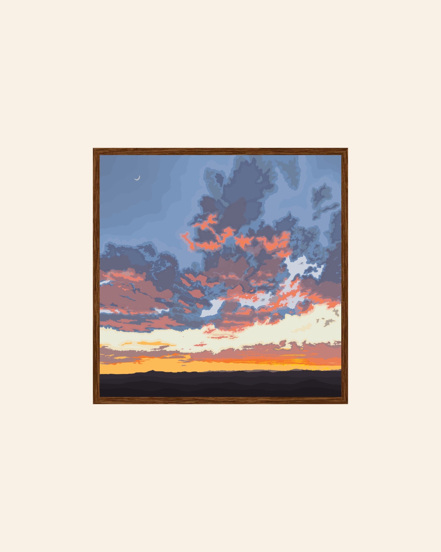 AC. Print of my Santa Fe Sunset drawing no border