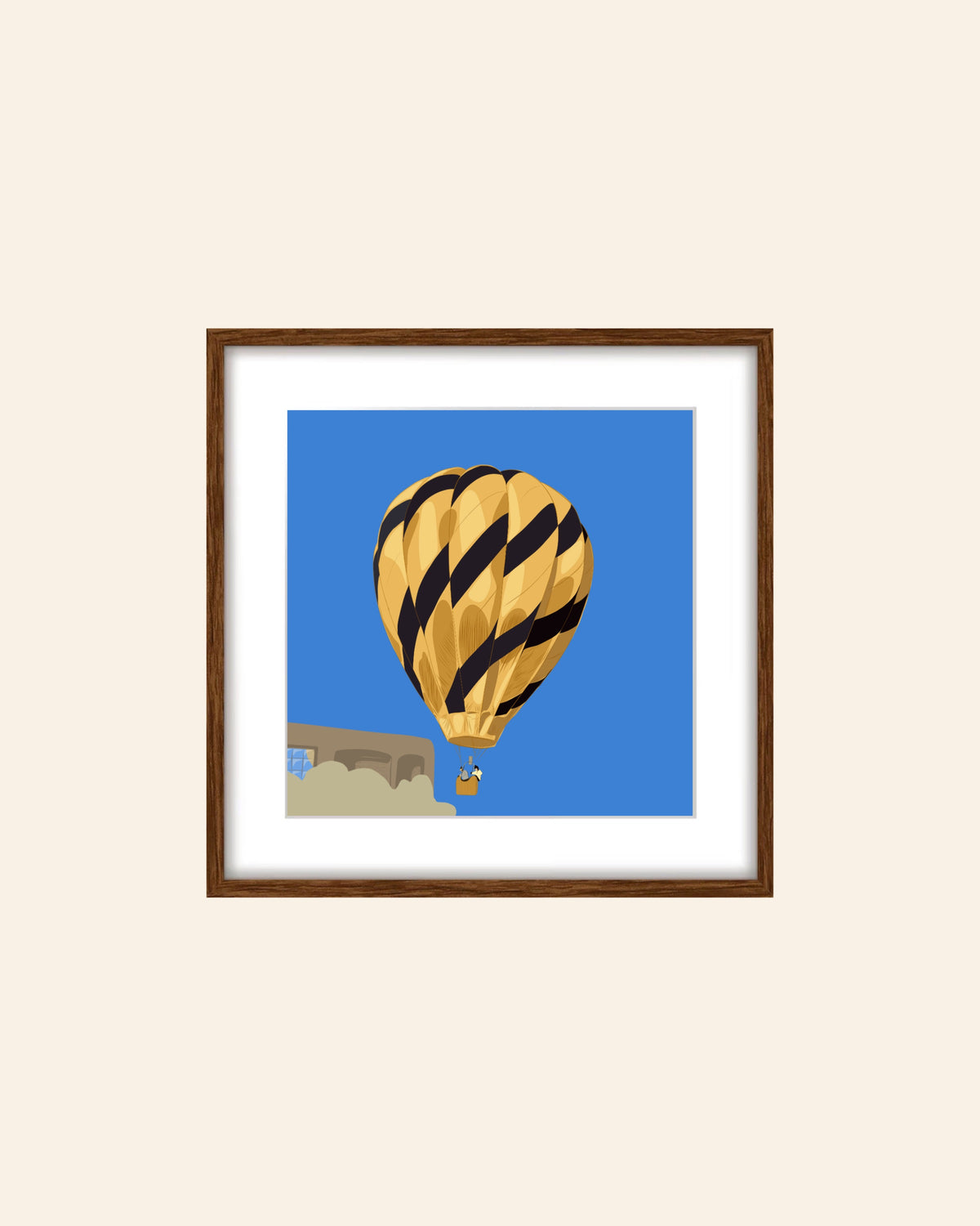 AD. Black & Gold Hot Air Balloon Print