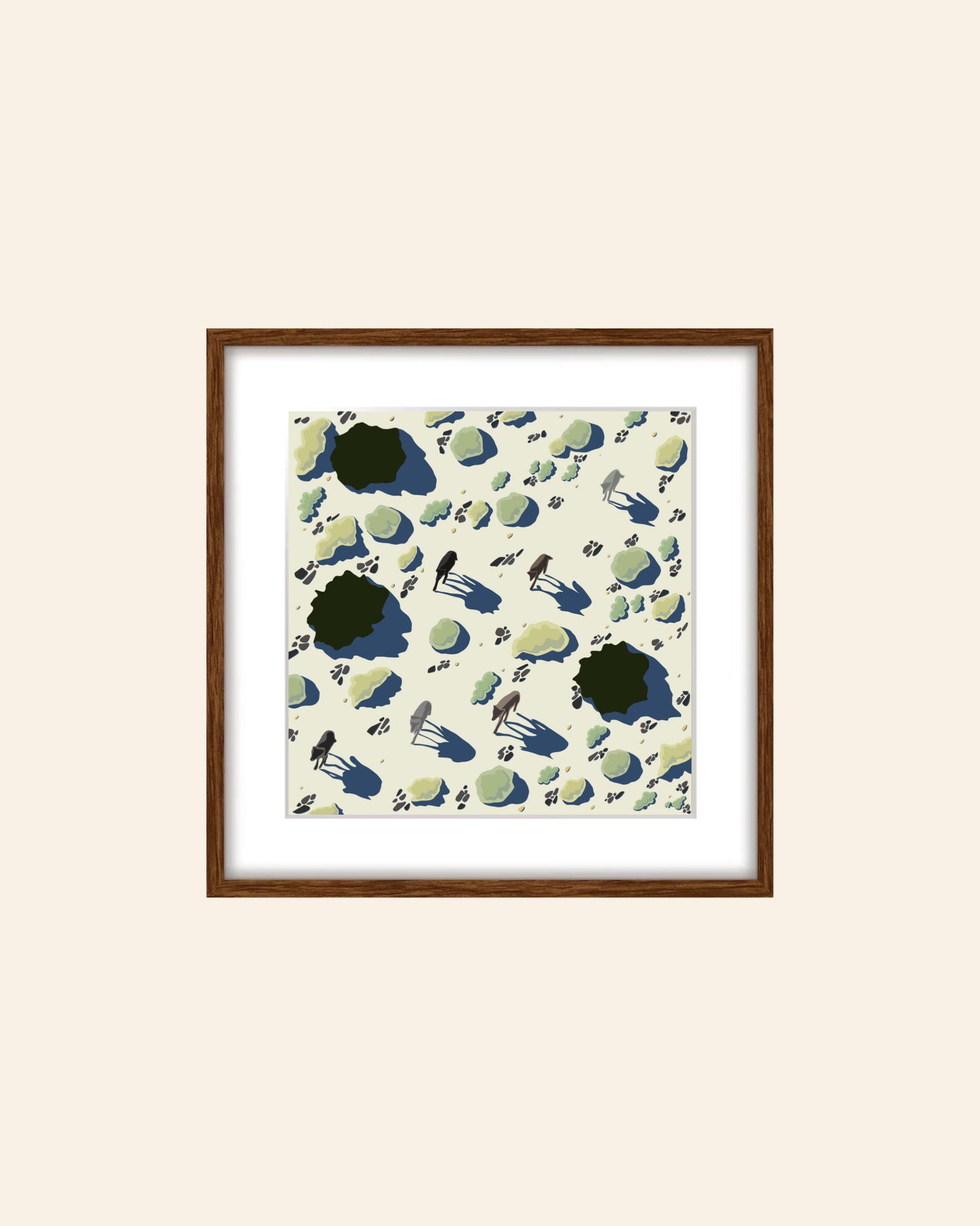 AH. Wolves traveling print