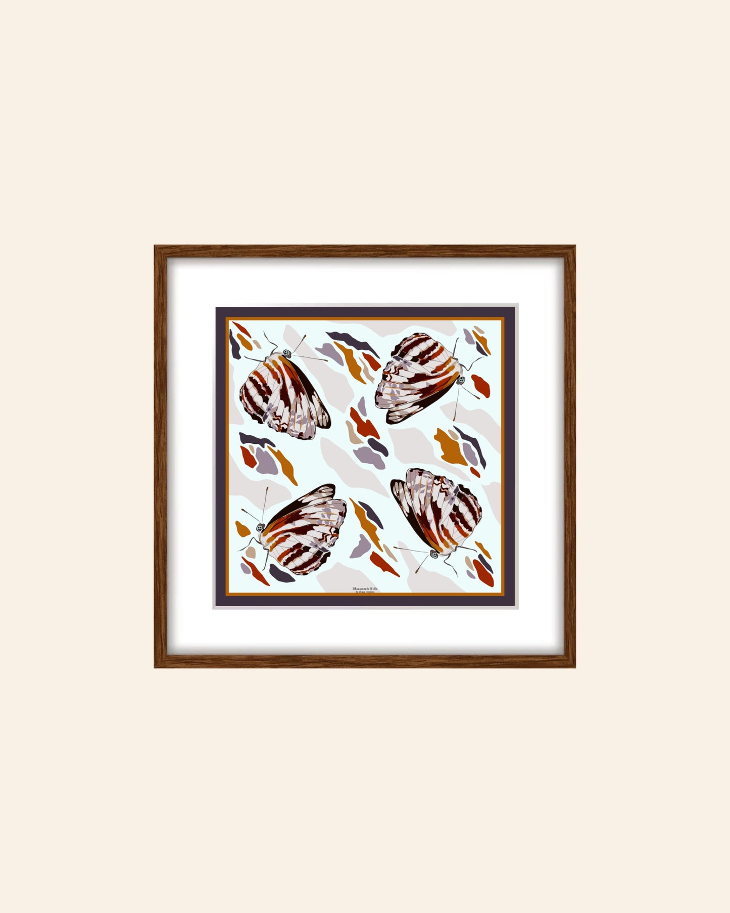 AE. Lavender Butterflies Four Corner Repeat Print