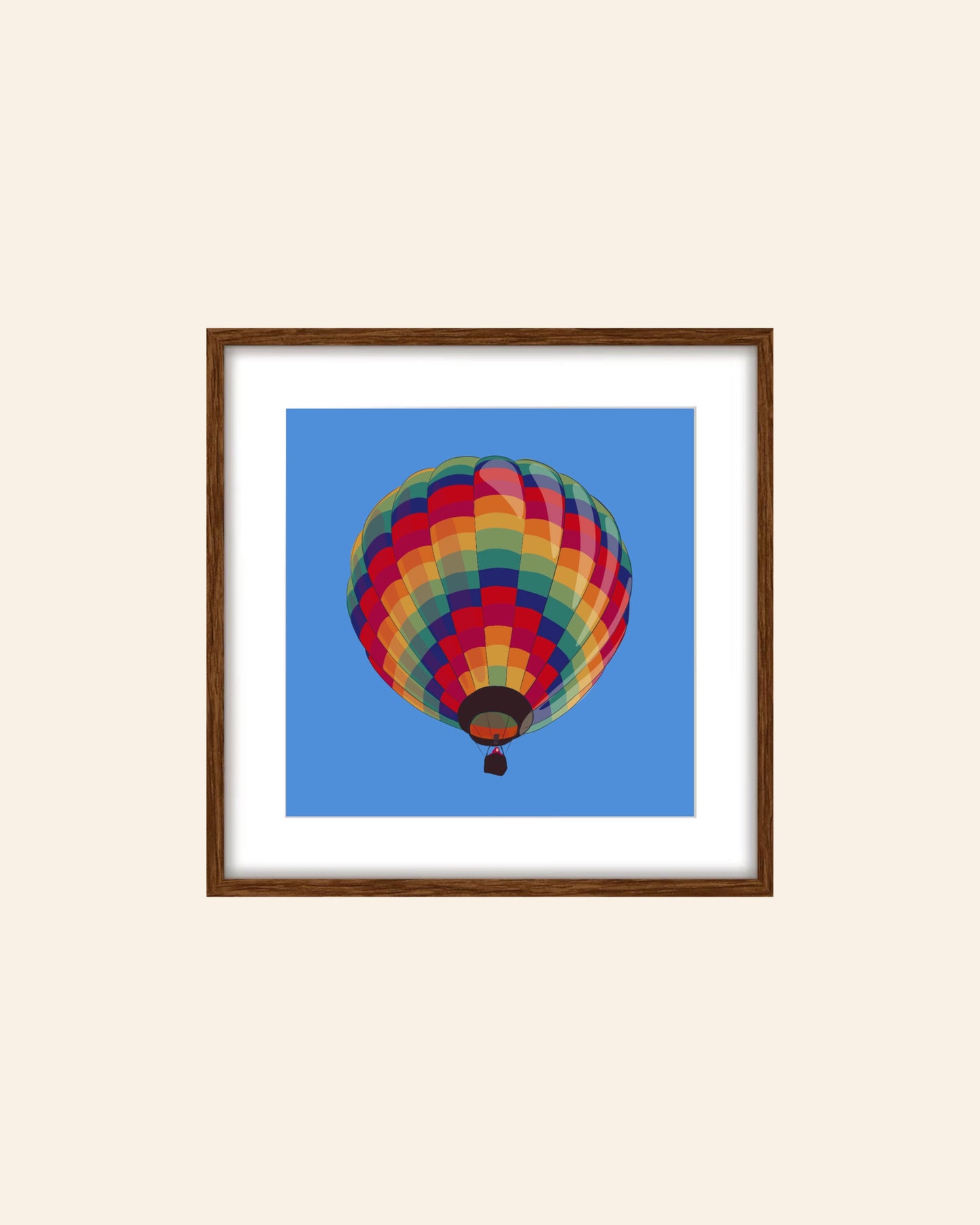 AD.  Rainbow Hot Air Balloon Print
