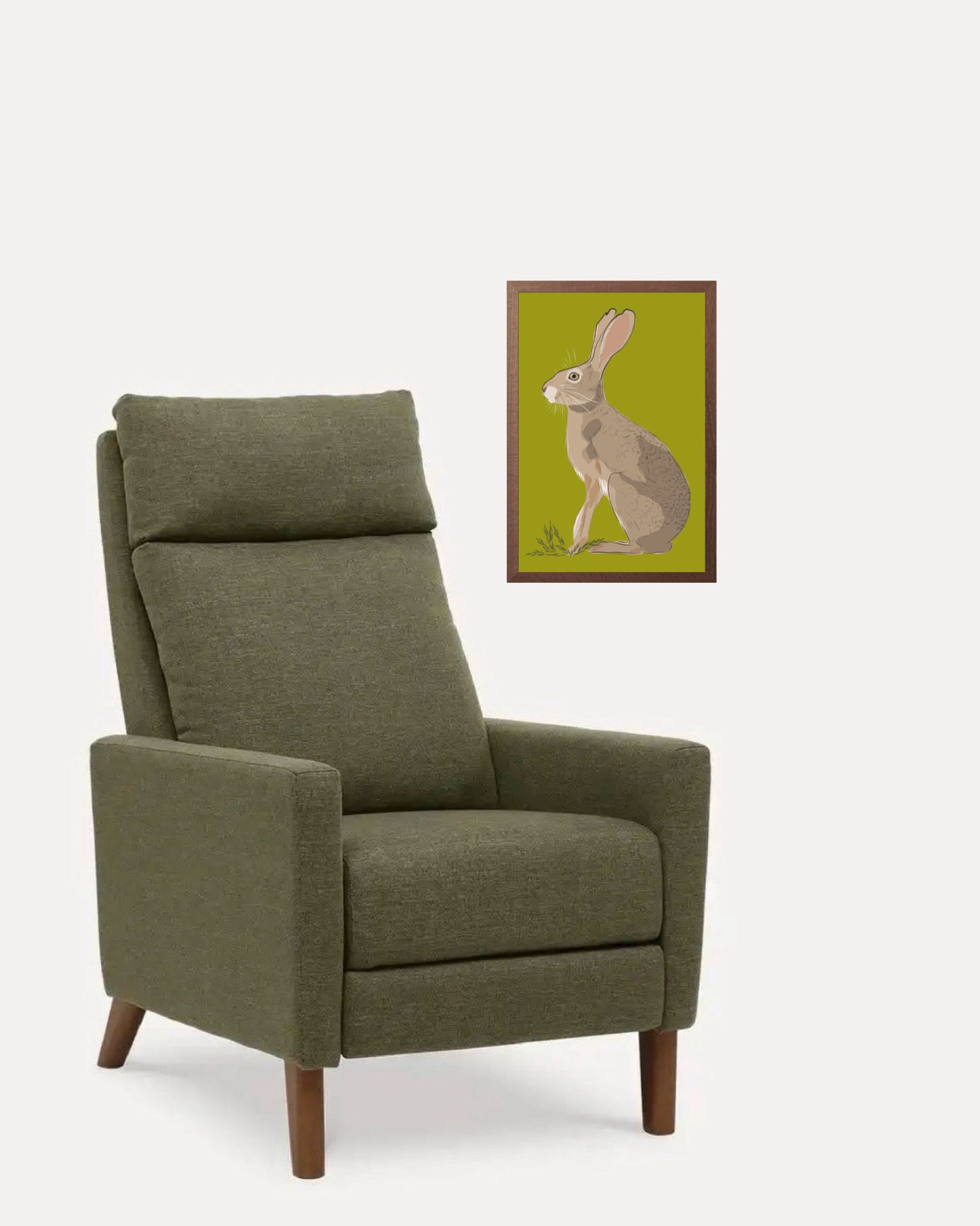 AE. Jackrabbit on peridot green background print