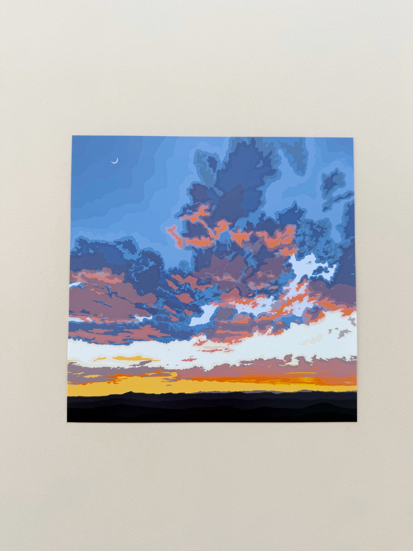 AC. Print of my Santa Fe Sunset drawing no border