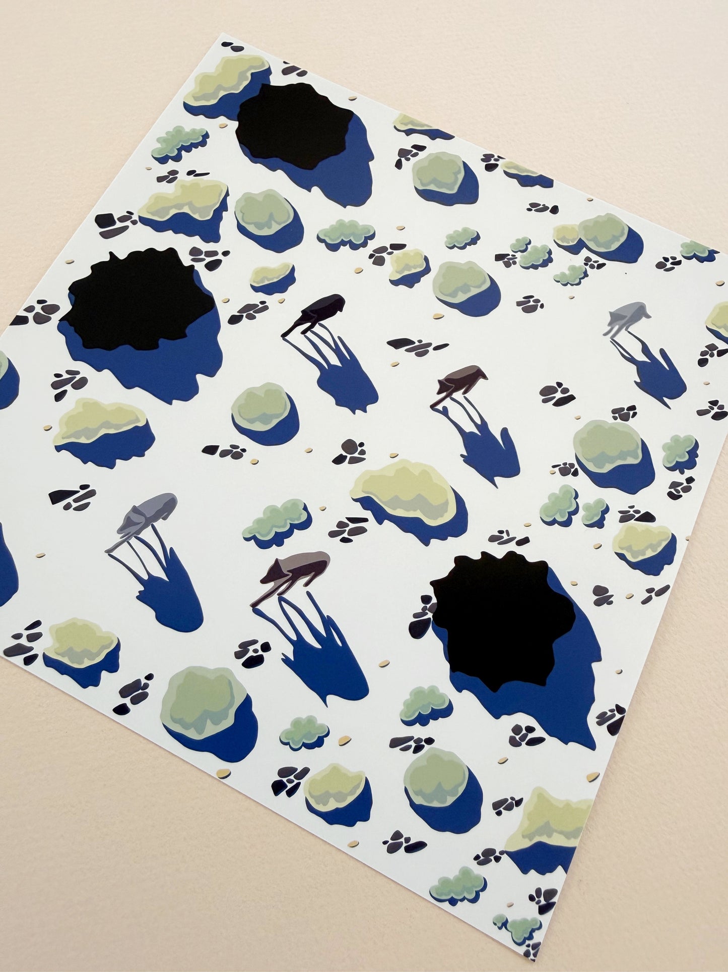 AH. Wolves traveling print
