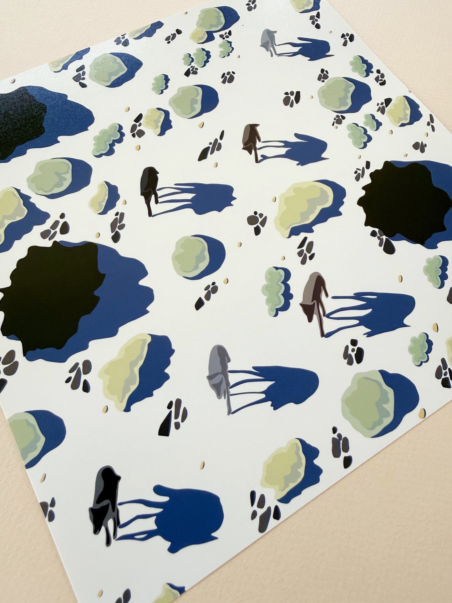 AH. Wolves traveling print