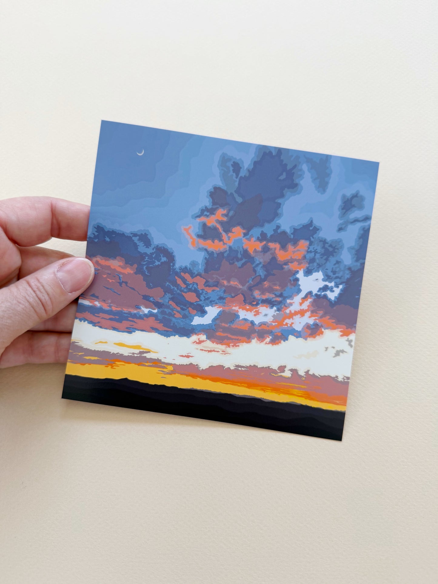 AC. Print of my Santa Fe Sunset drawing no border