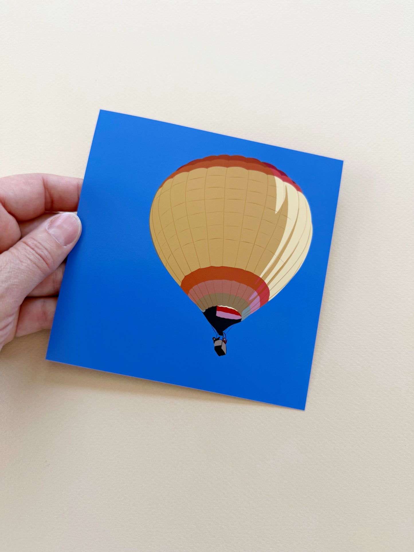 A. Straw colored Hot Air Balloon print