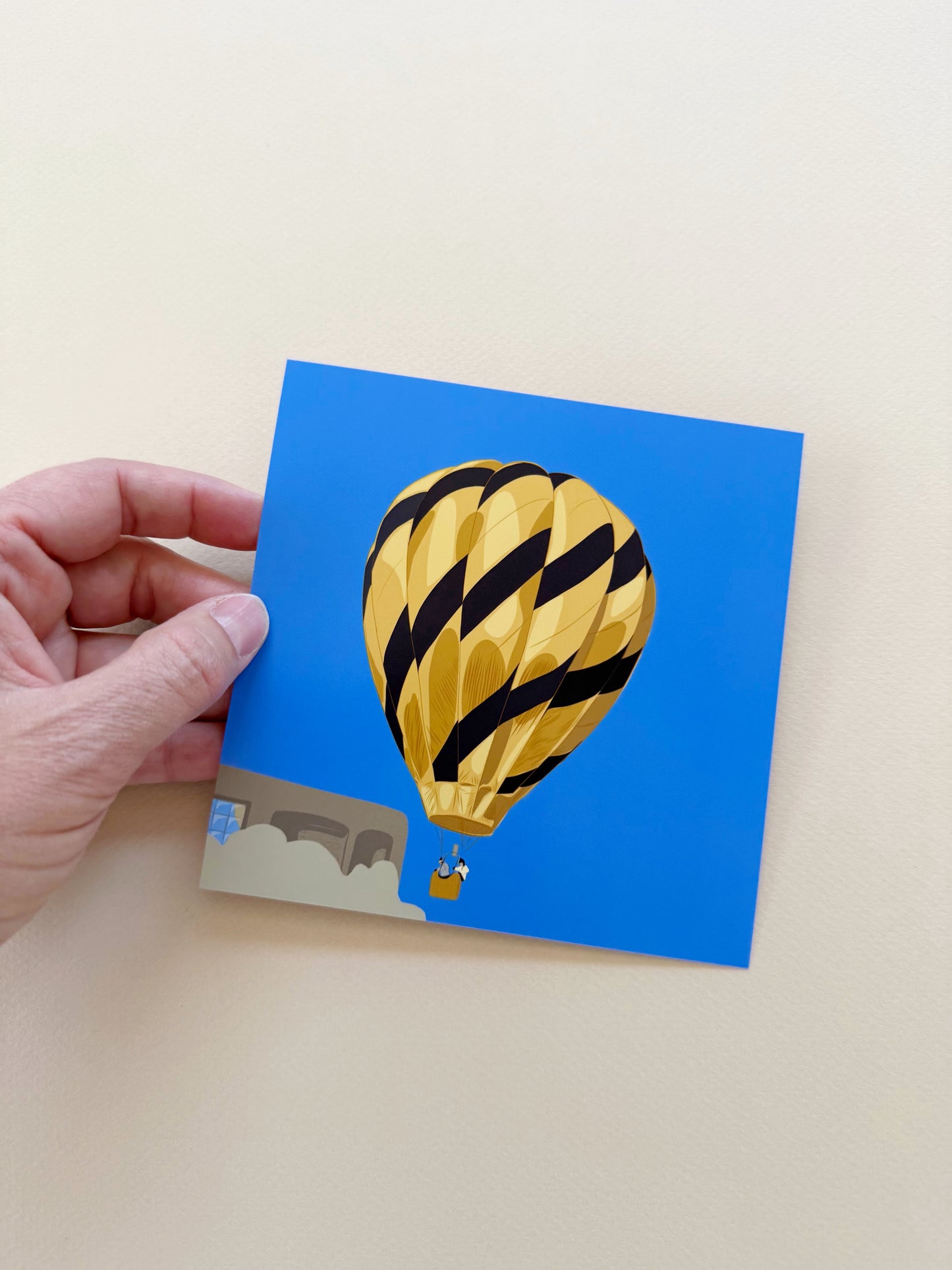 AD. Black & Gold Hot Air Balloon Print