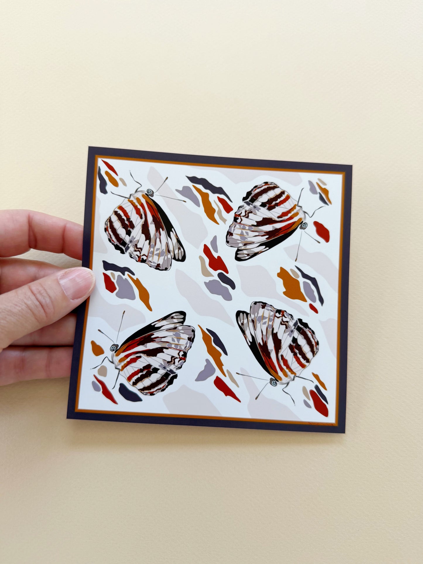 AE. Lavender Butterflies Four Corner Repeat Print
