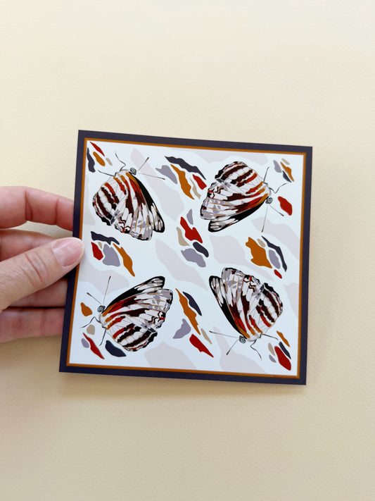 AE. Lavender Butterflies Four Corner Repeat Print