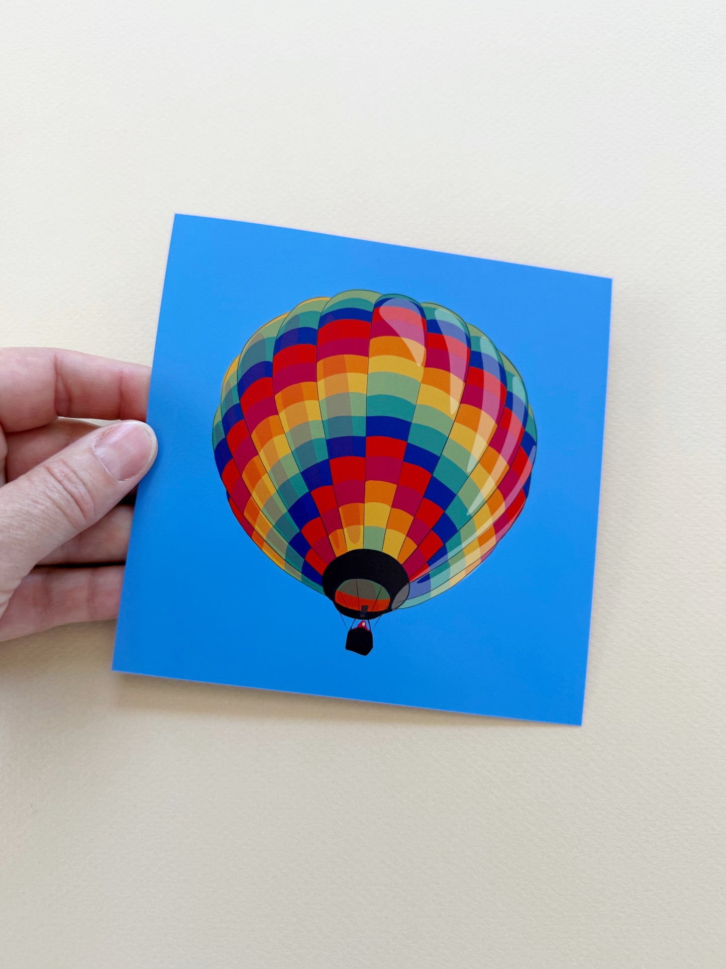 AD.  Rainbow Hot Air Balloon Print