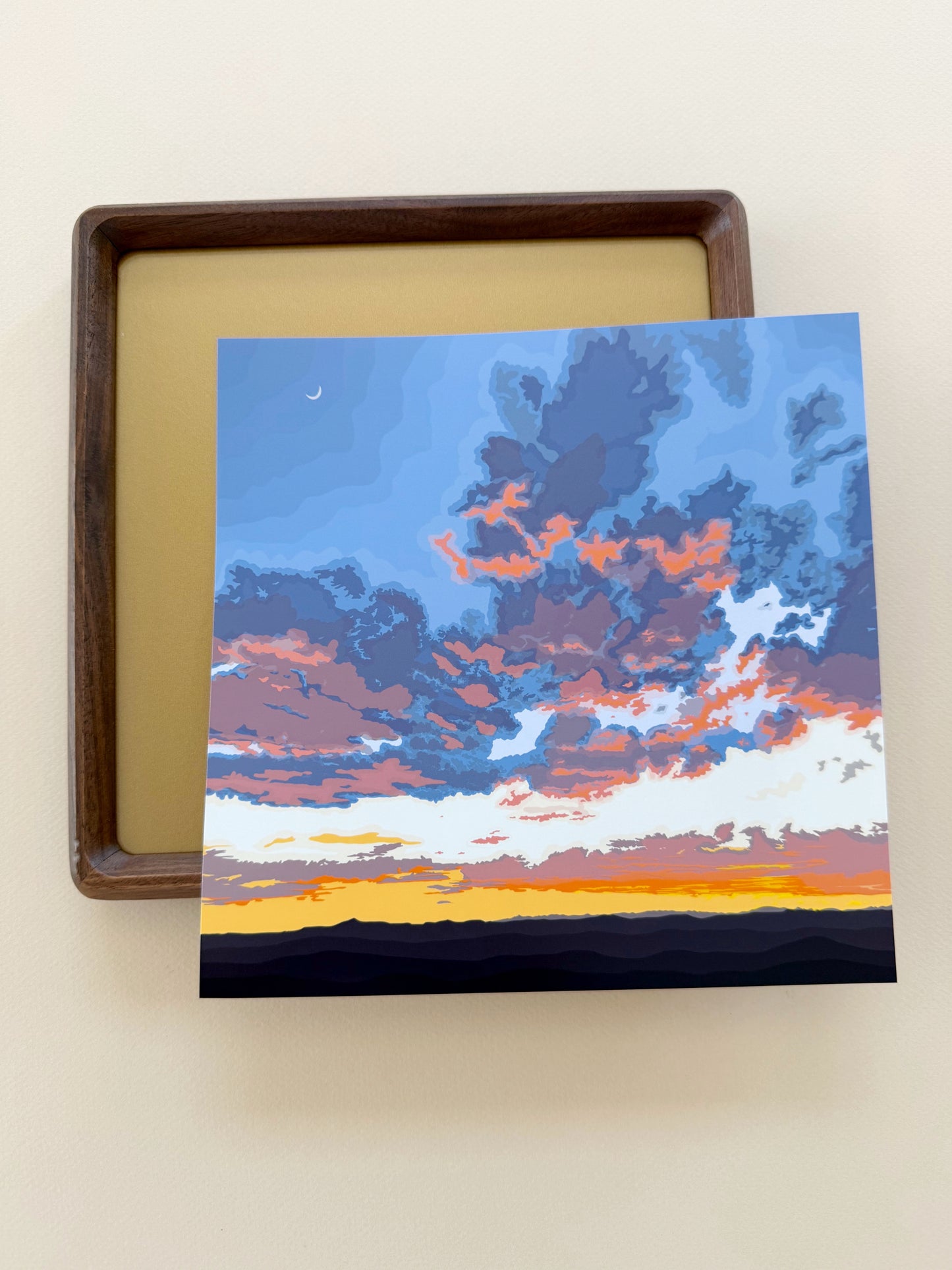 AC. Print of my Santa Fe Sunset drawing no border