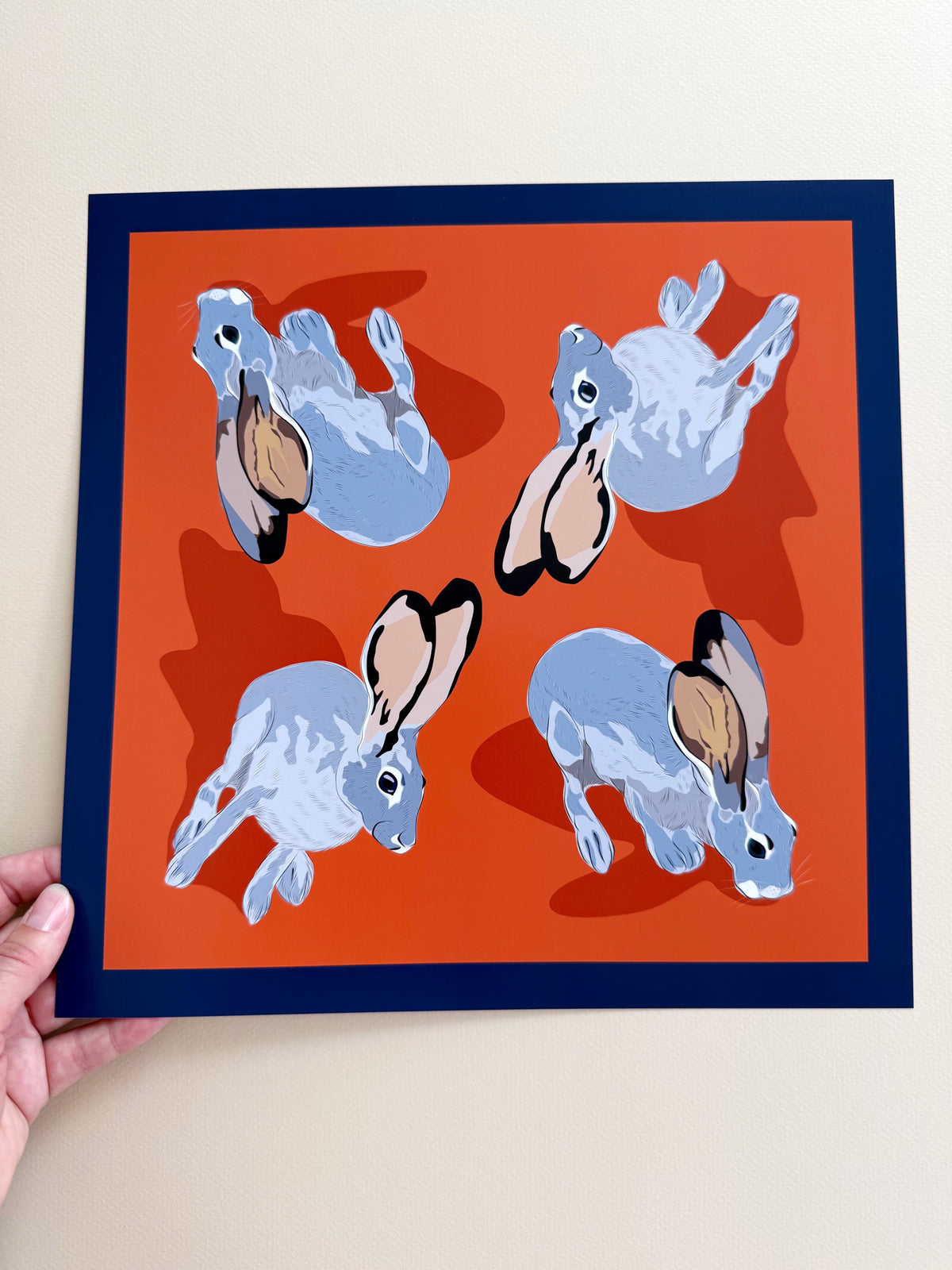 AE. Jackrabbits Four Corner Repeat on Orange Print