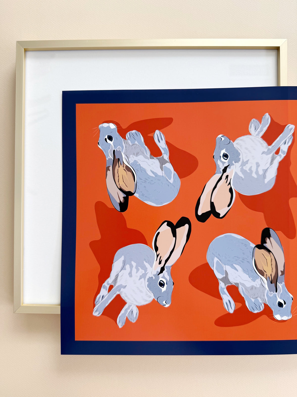 AE. Jackrabbits Four Corner Repeat on Orange Print