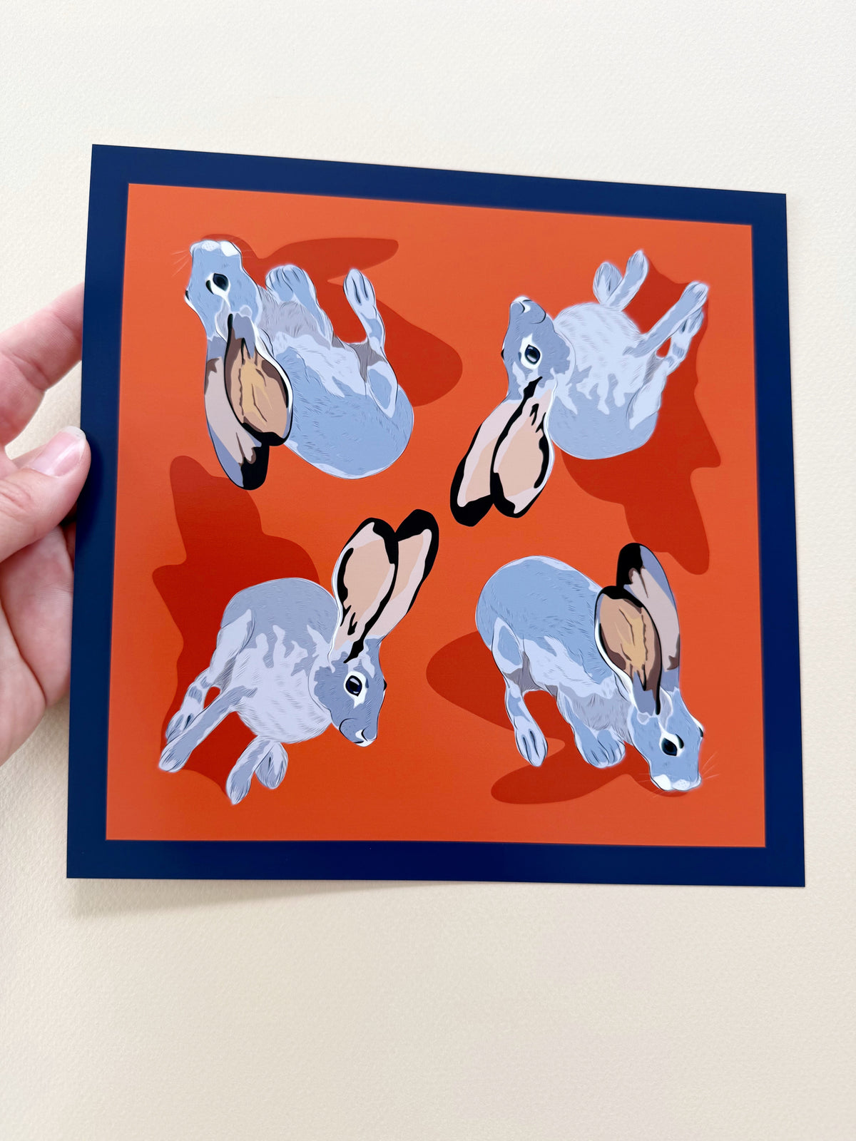 AE. Jackrabbits Four Corner Repeat on Orange Print