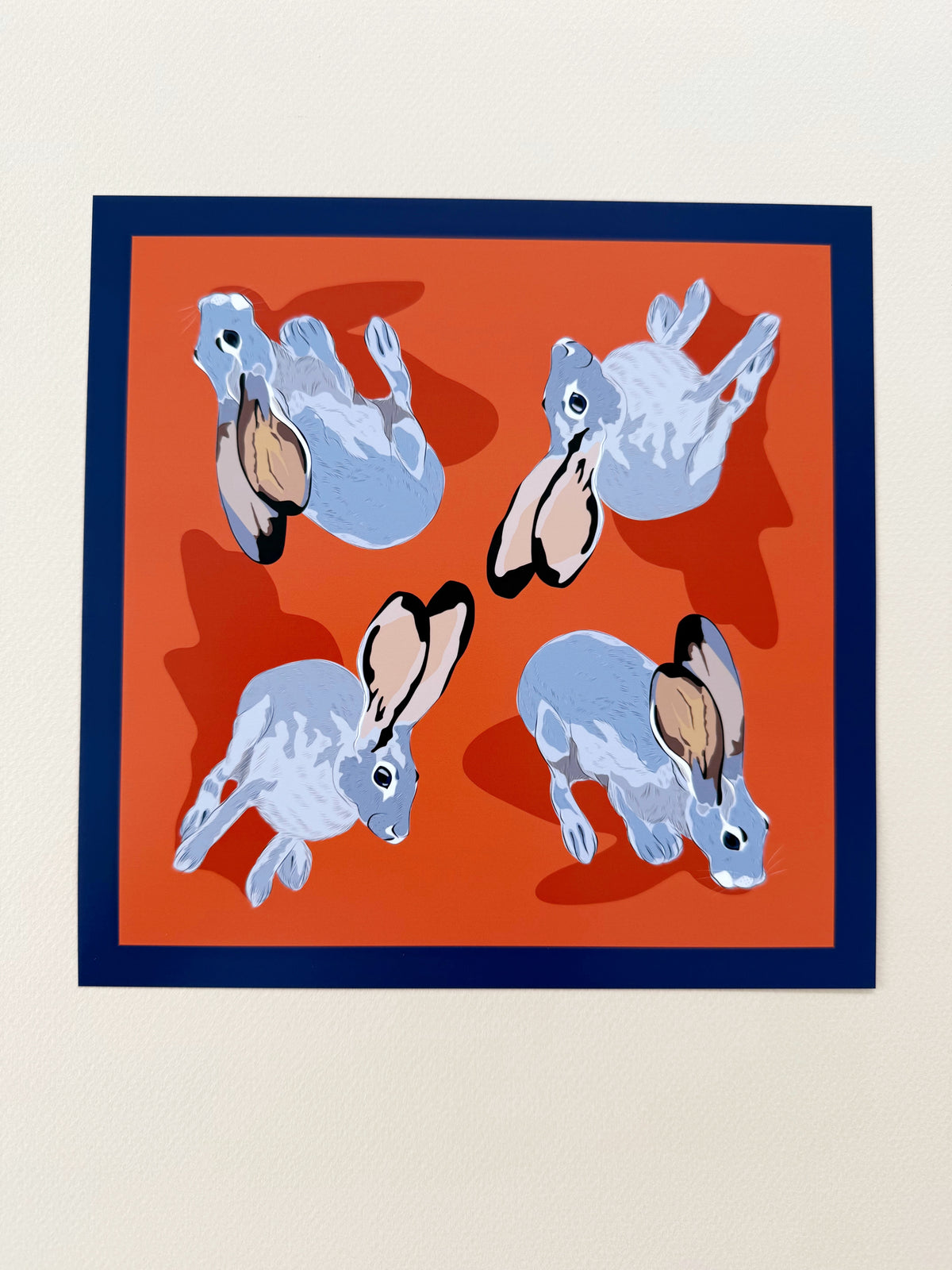 AE. Jackrabbits Four Corner Repeat on Orange Print