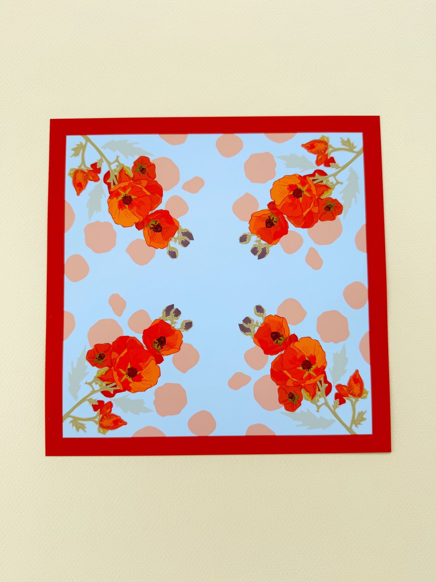 AK. Apricot Globe Mallow four corner repeat