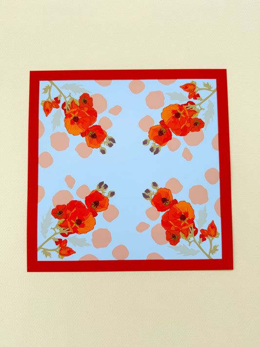 A. Apricot Globe Mallow four corner repeat