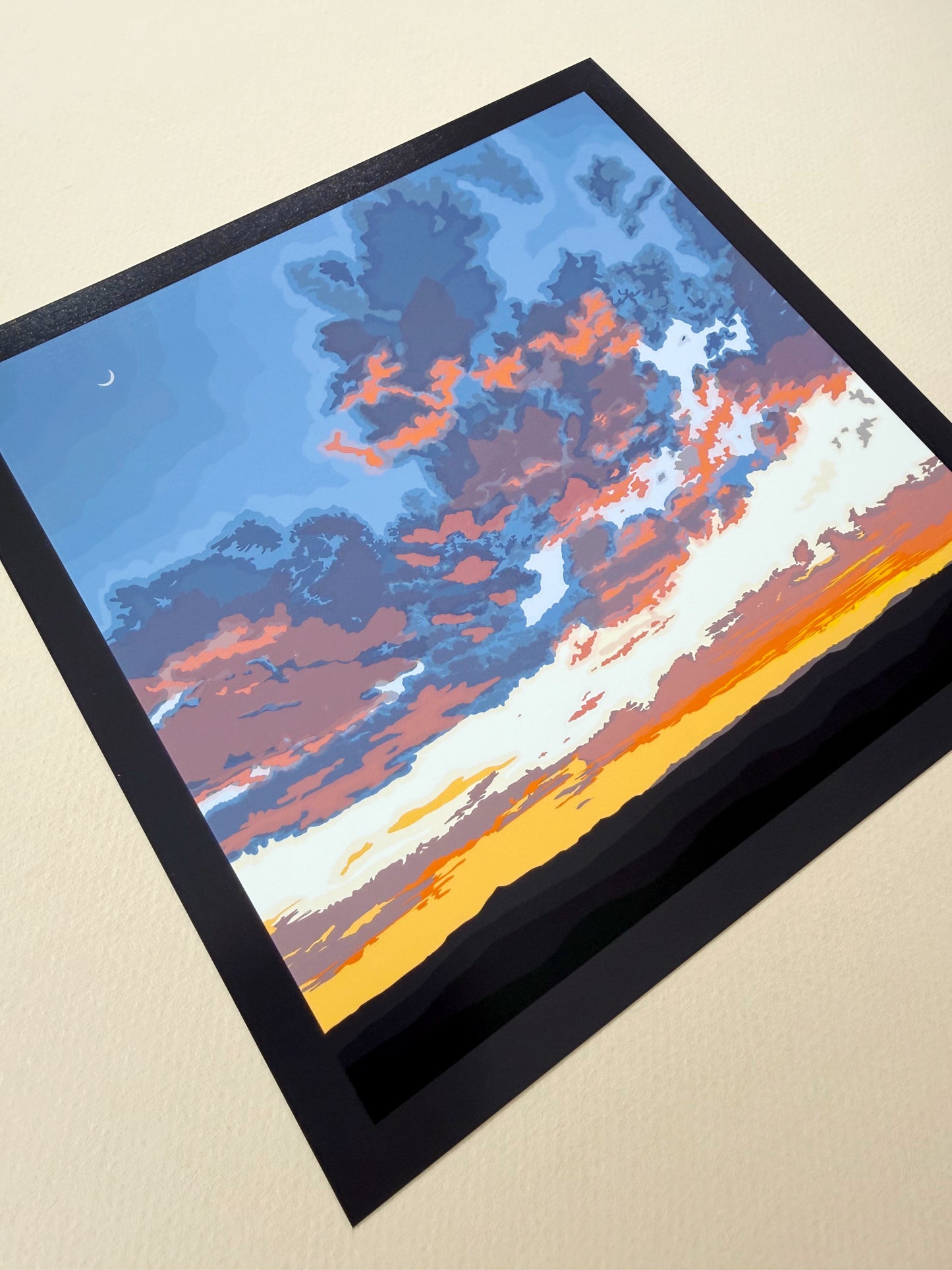 A. Print of my Santa Fe Sunset drawing with border
