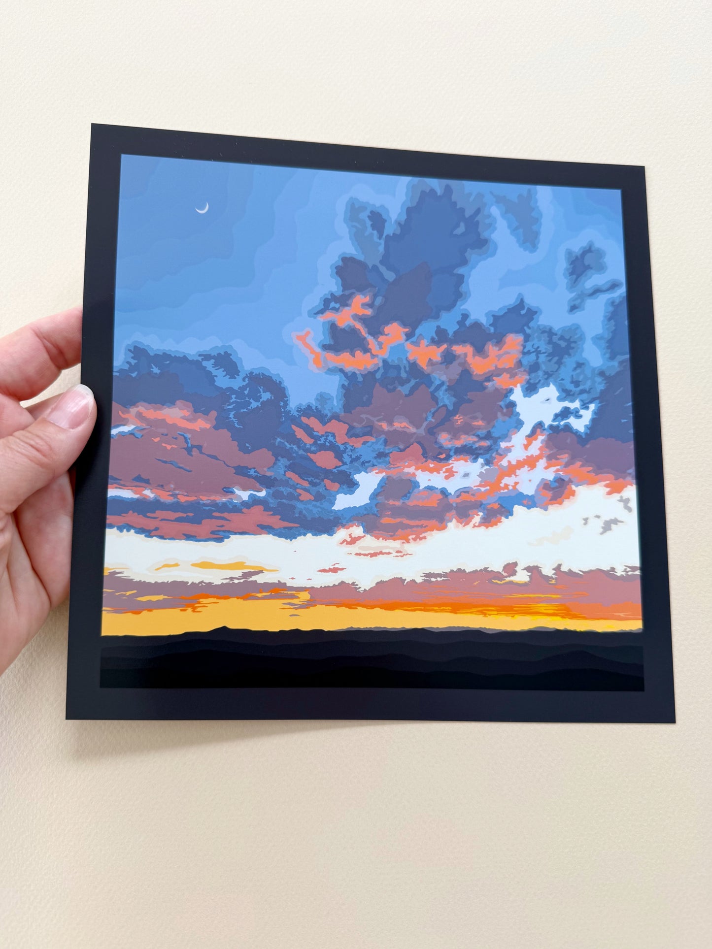 A. Print of my Santa Fe Sunset drawing with border