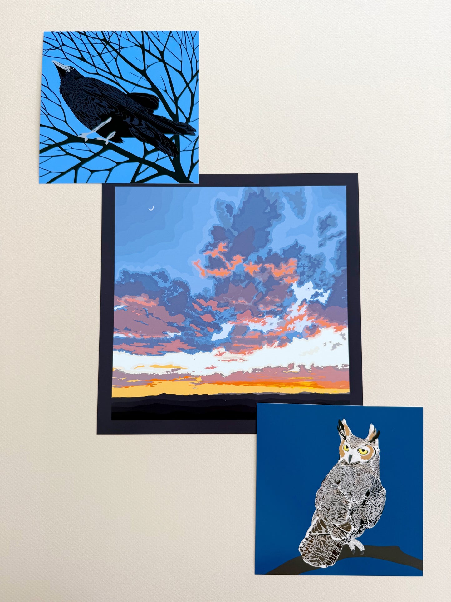 A. Print of my Santa Fe Sunset drawing with border