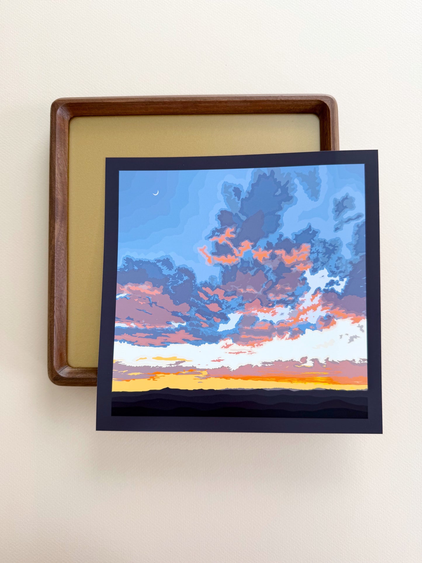 A. Print of my Santa Fe Sunset drawing with border