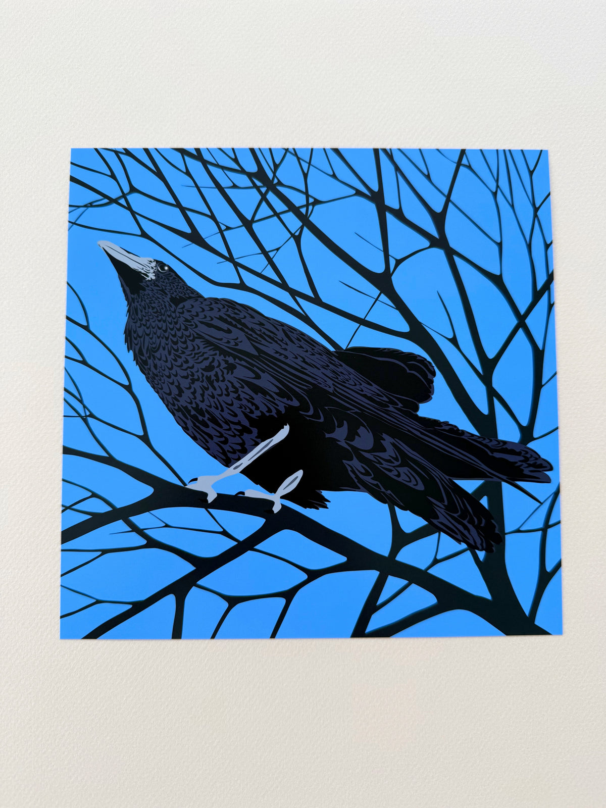 AB. Raven in Tree Branches print