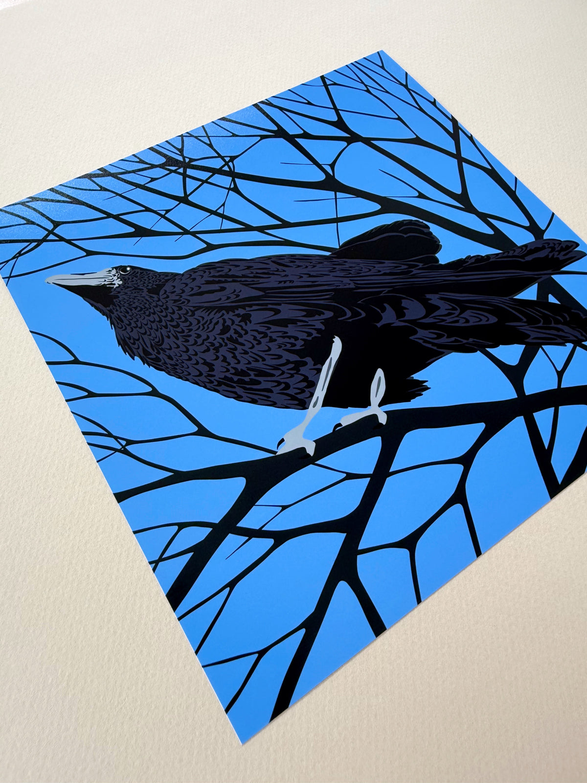 AB. Raven in Tree Branches print