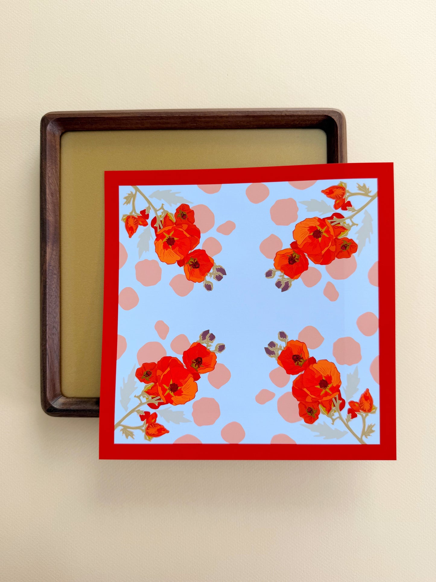 AK. Apricot Globe Mallow four corner repeat