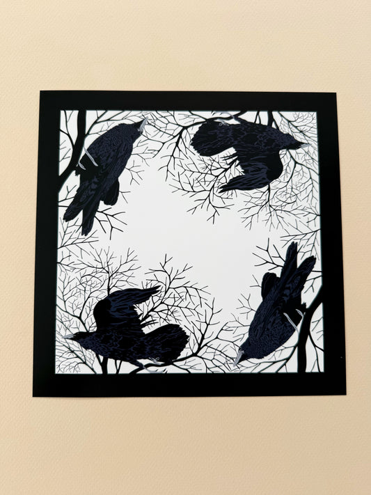 AB. Raven Four Corner Repeat Print