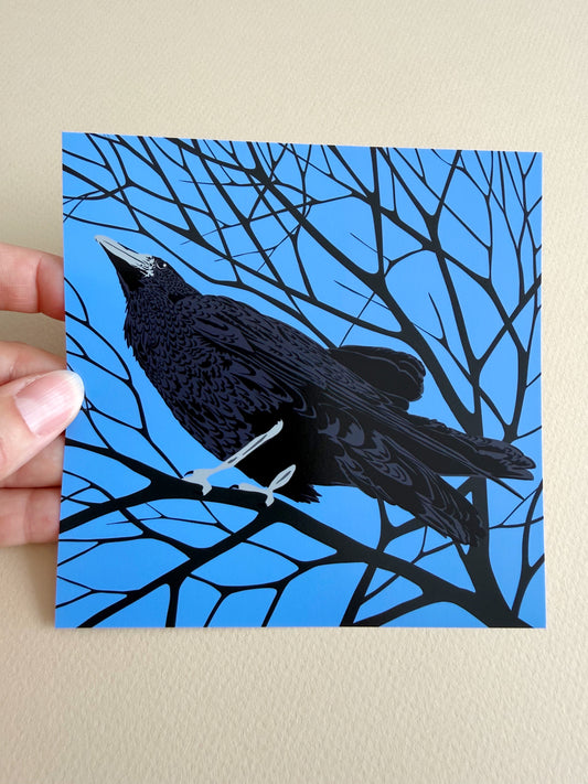 AB. Raven in Tree Branches print