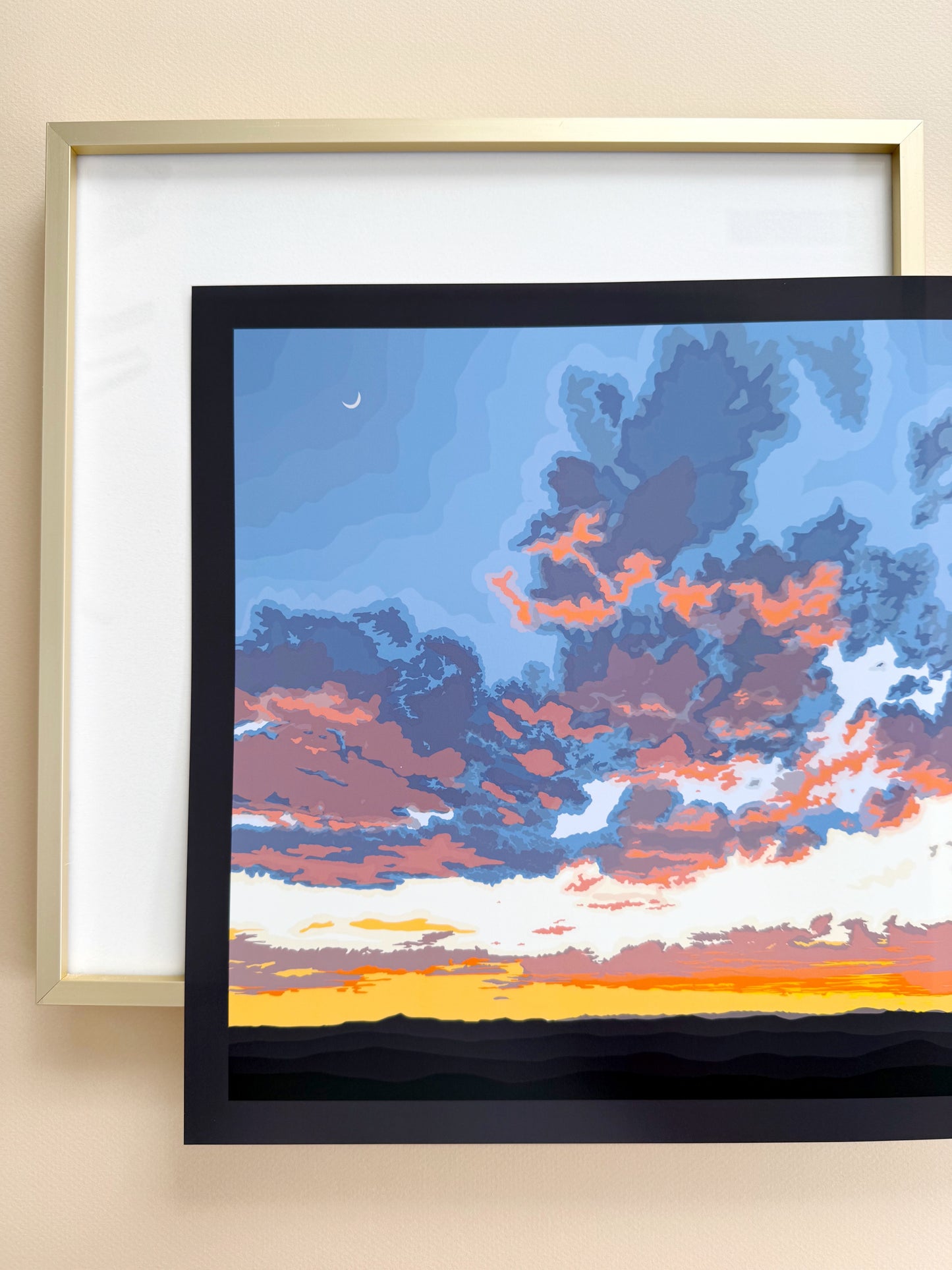 A. Print of my Santa Fe Sunset drawing with border