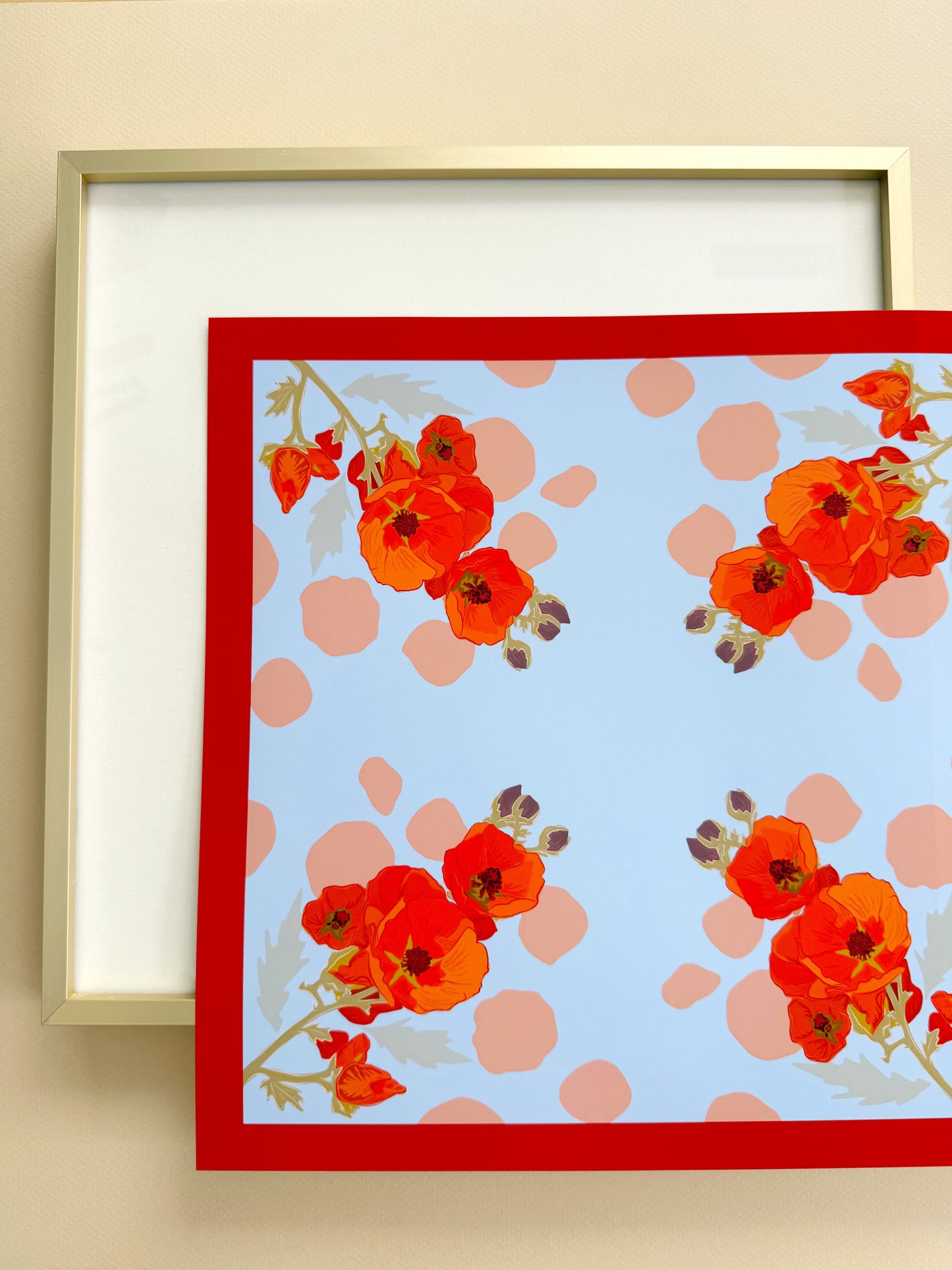 AK. Apricot Globe Mallow four corner repeat