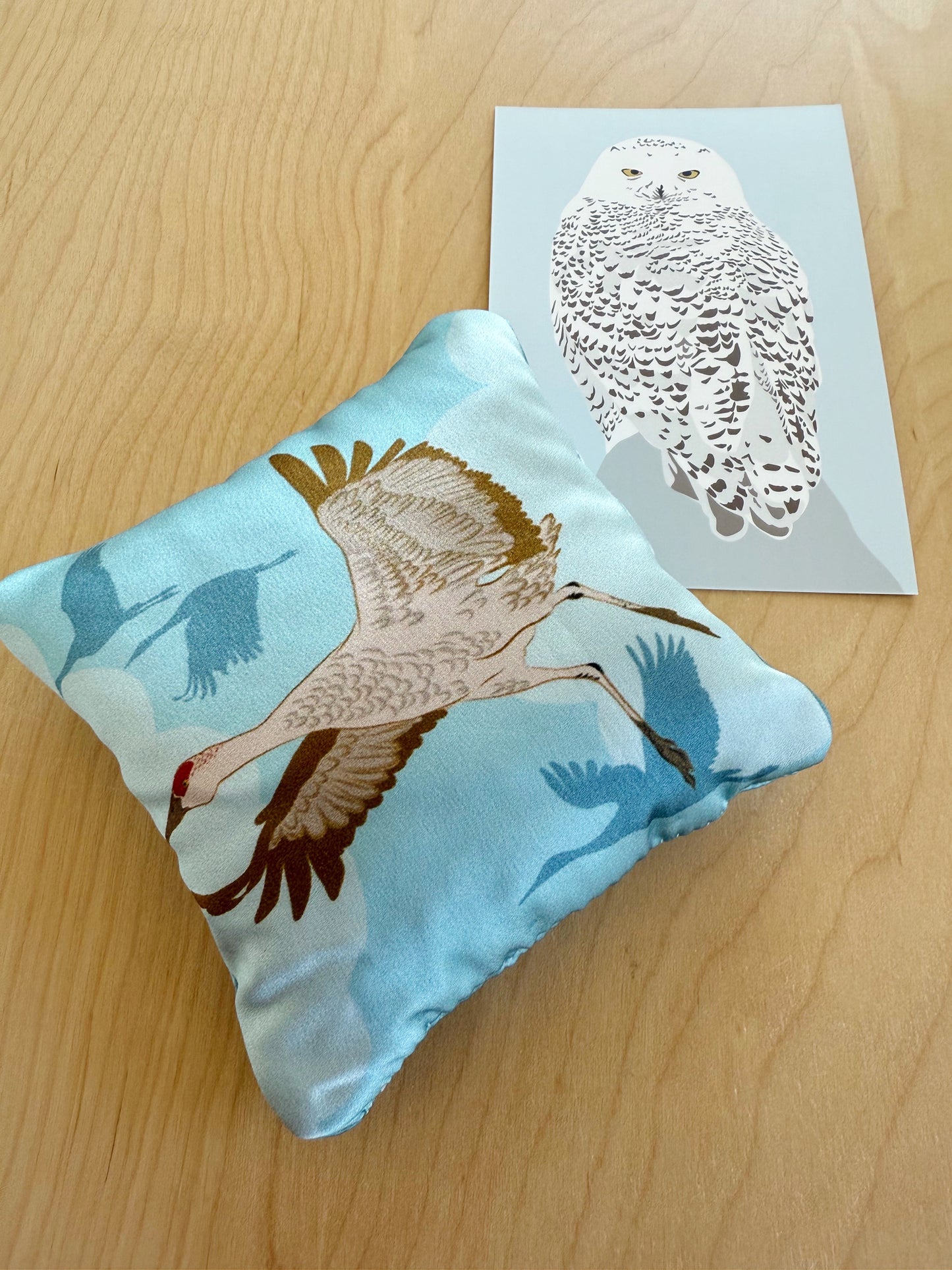 HB. Flying Sandhill Crane Lavender Silk Sachet