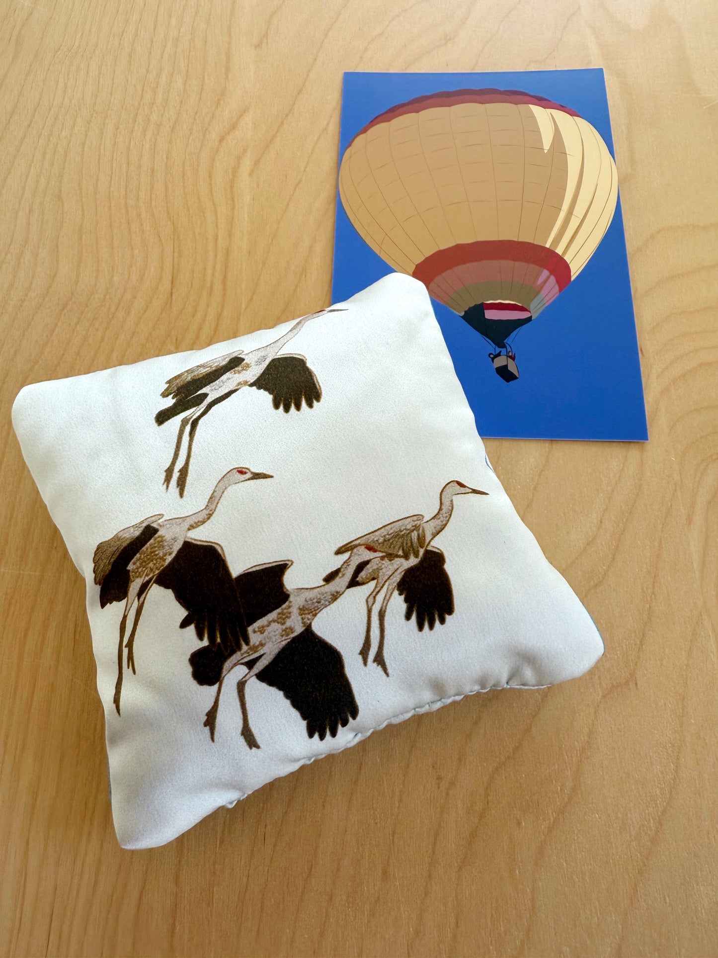 HB. Flying Sandhill Cranes Lavender Silk Sachet