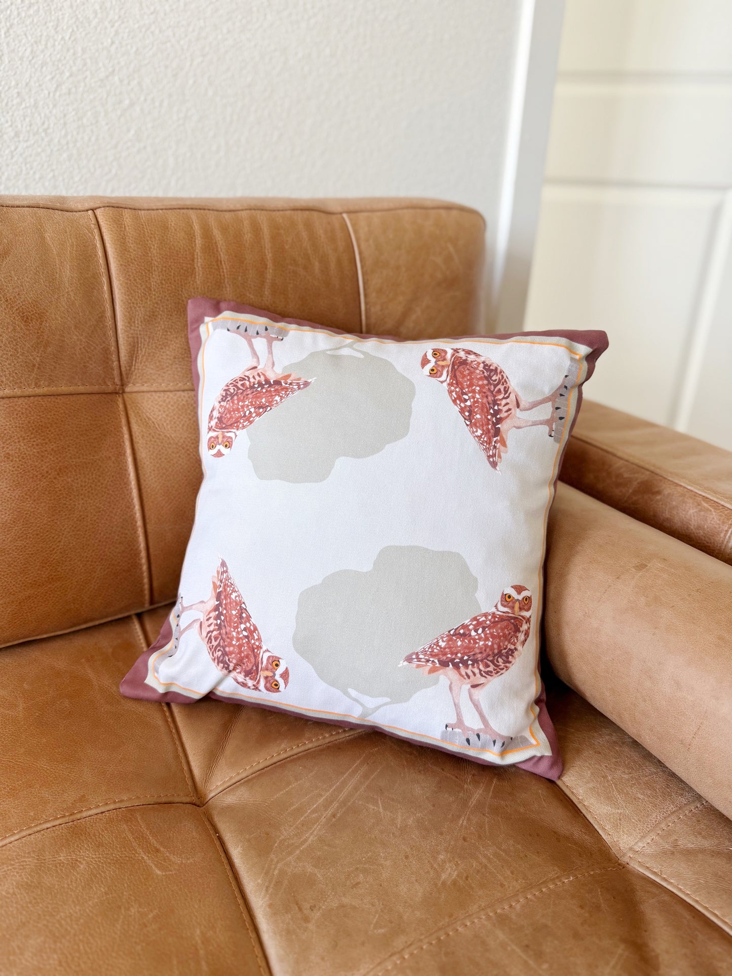 AA. Burrowing Owl 15” Throw Pillow