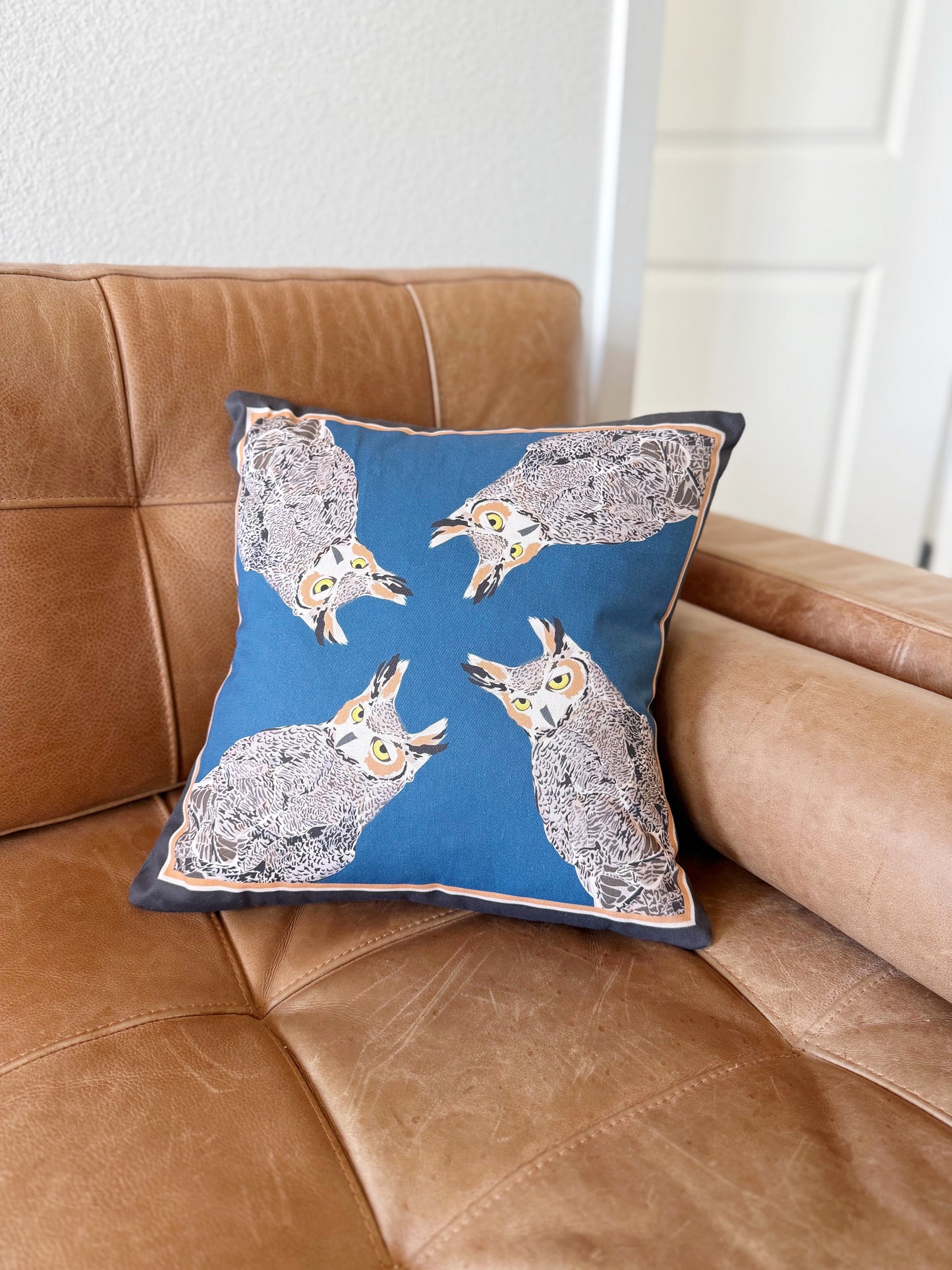 AA. Special Order Great Horned Owl 20” Throw Pillow